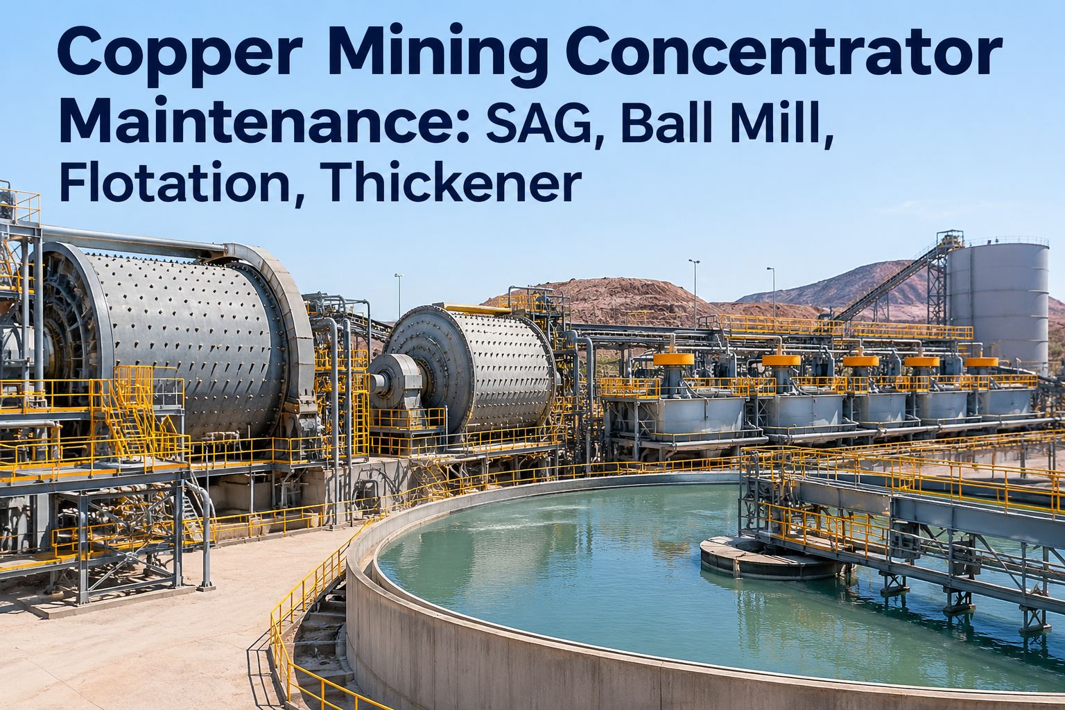 copper-mining-concentrator-maintenance-sag-ball-mill-flotation-thickener