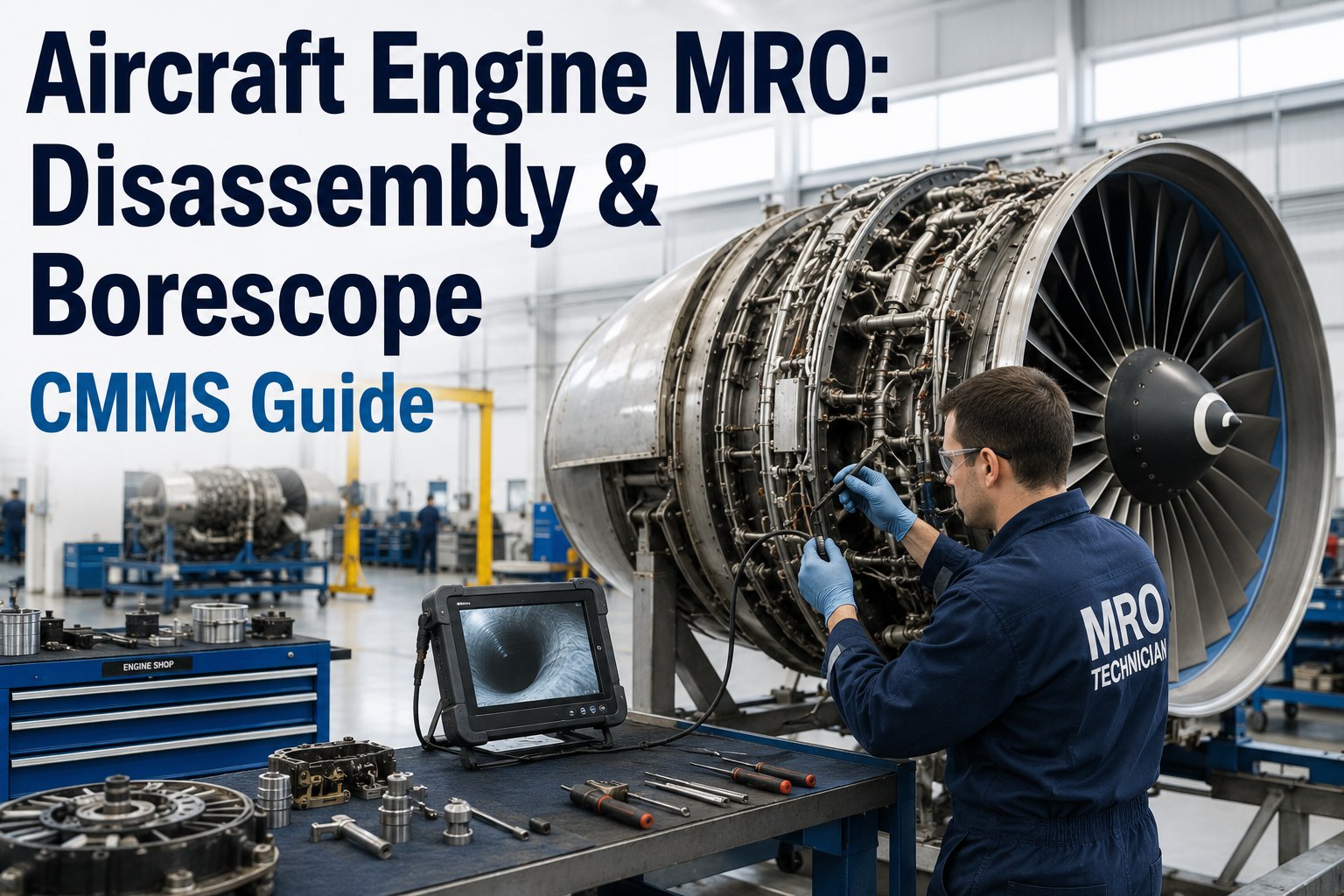 aircraft-engine-mro-disassembly-borescope-cmms-guide