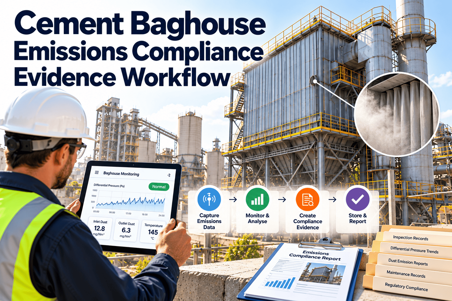cement-baghouse-emissions-compliance-evidence-workflow