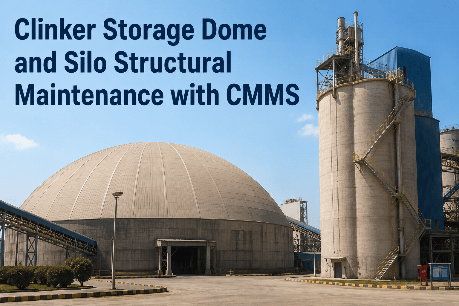 cement-plant-clinker-storage-dome-silo-structural-maintenance-cmms