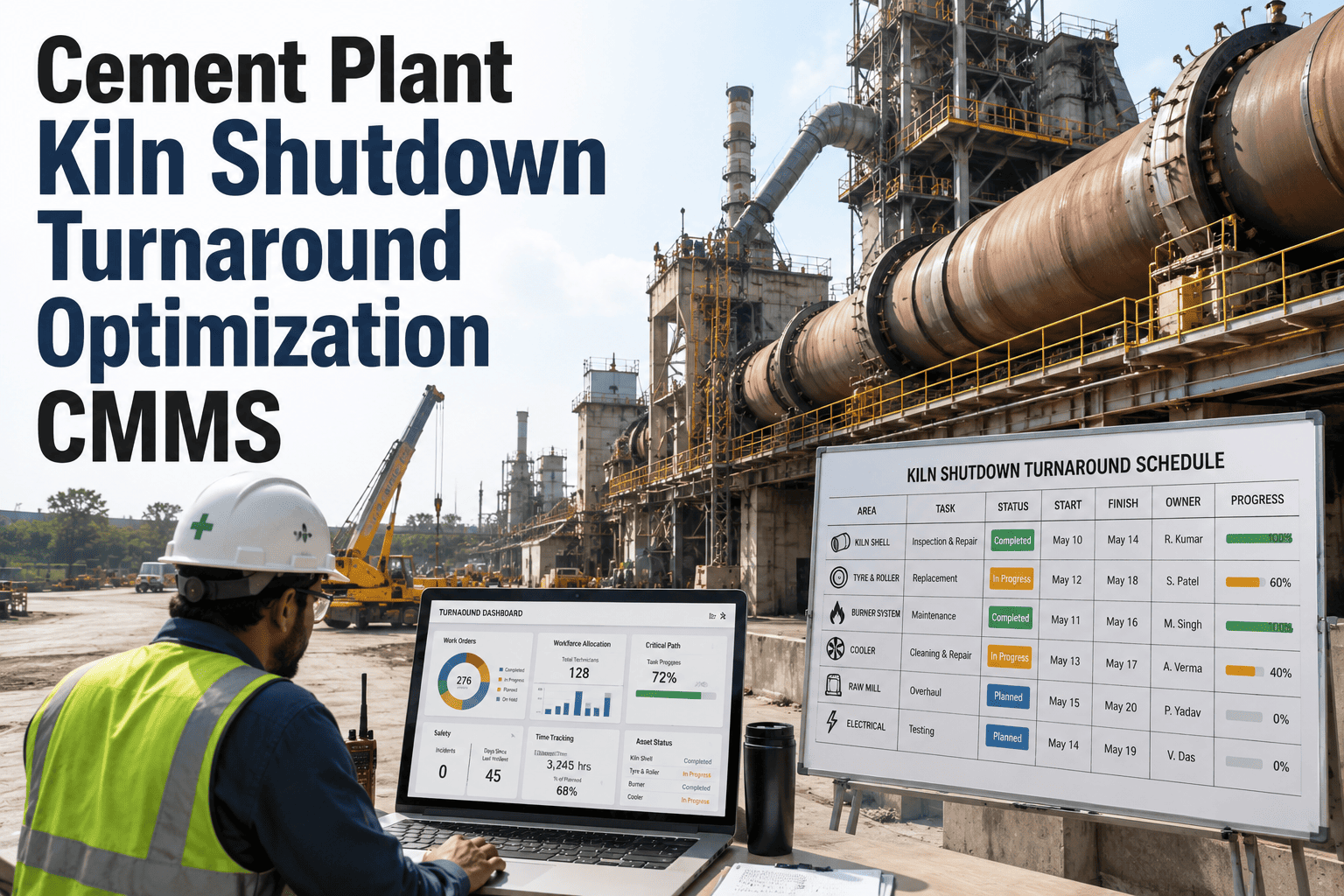 cement-plant-kiln-shutdown-turnaround-optimization-cmms