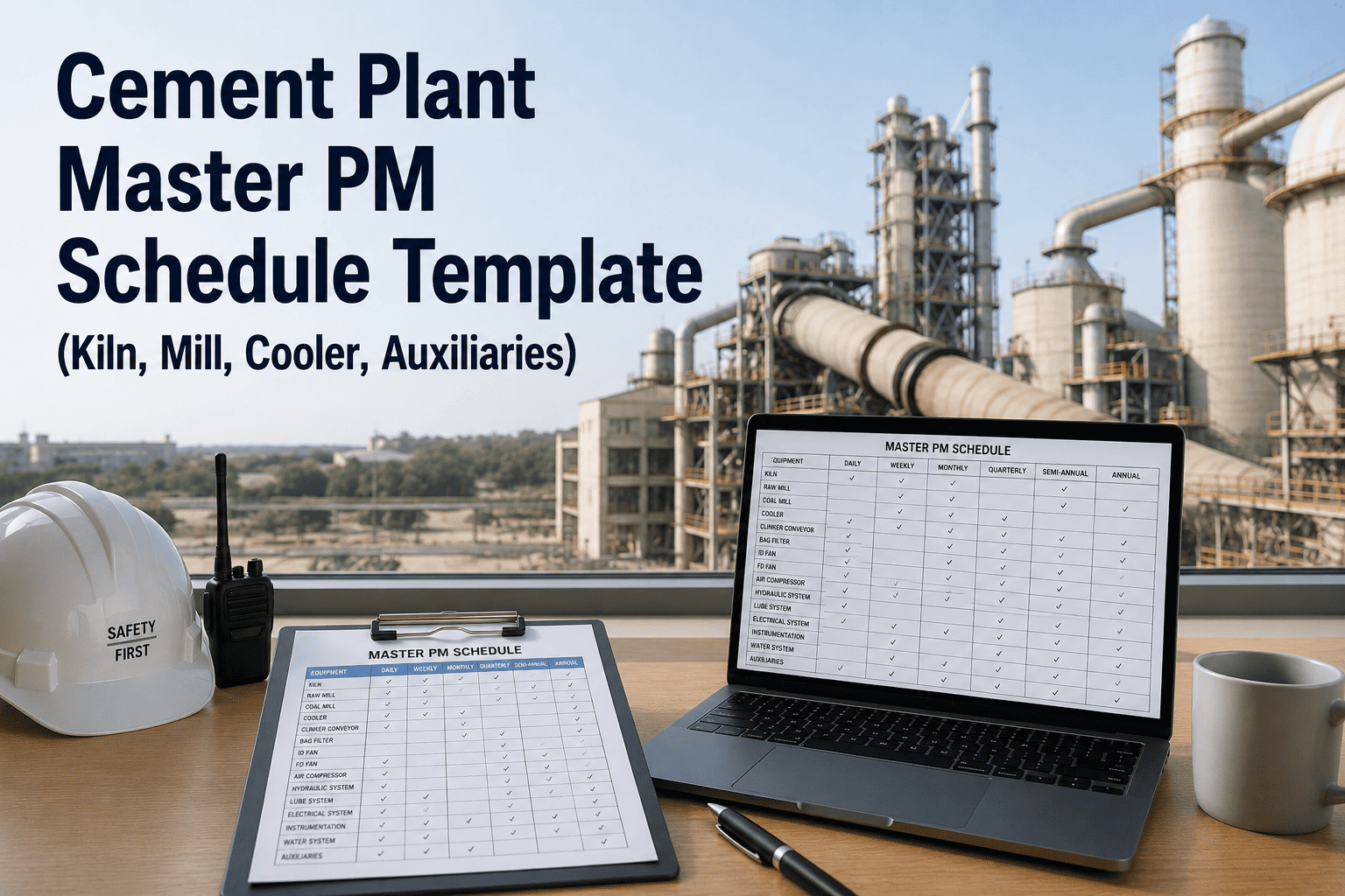 cement-plant-master-pm-schedule-template-kiln-mill-cooler
