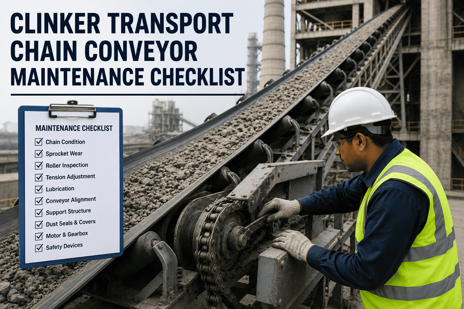 clinker-transport-chain-conveyor-maintenance-checklist