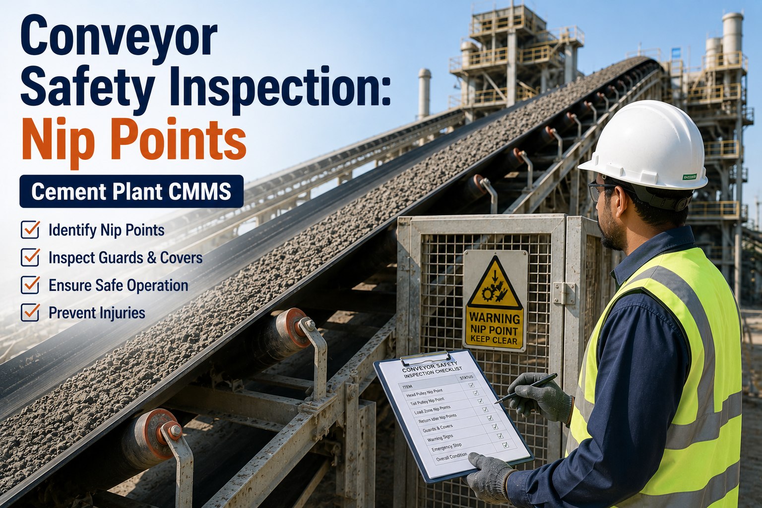 conveyor-safety-inspection-nip-point-cement-plant-cmms