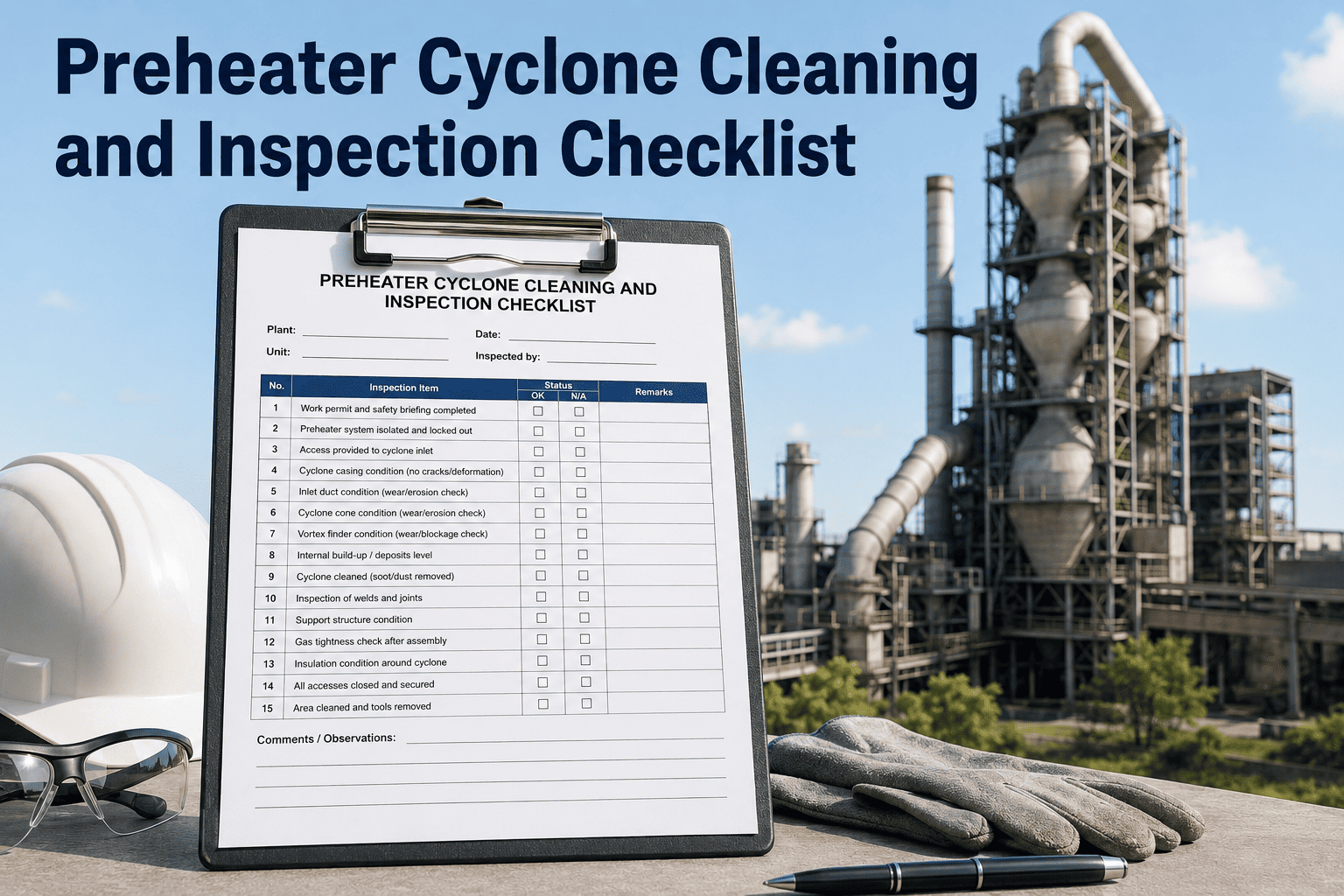 preheater-cyclone-cleaning-inspection-checklist