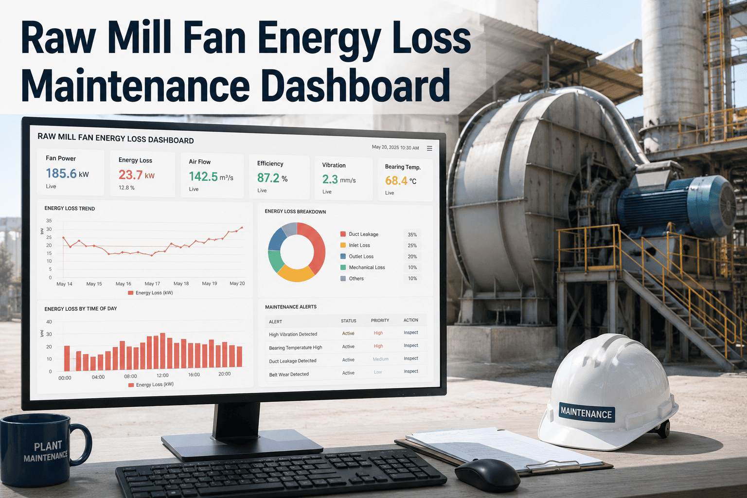 raw-mill-fan-energy-loss-maintenance-dashboard