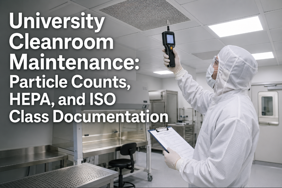 university-cleanroom-maintenance-particle-counts-hepa-iso-class