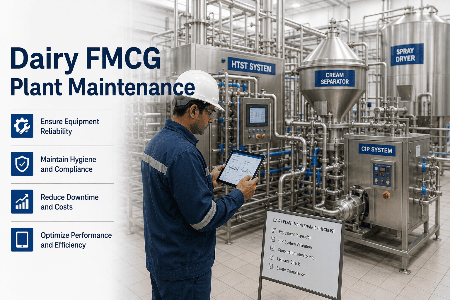 dairy-fmcg-plant-maintenance-htst-separator-spray-dryer-cip
