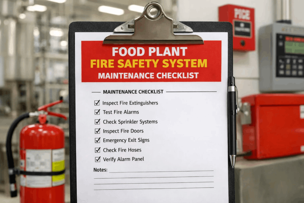 food-plant-fire-safety-system-maintenance-checklist