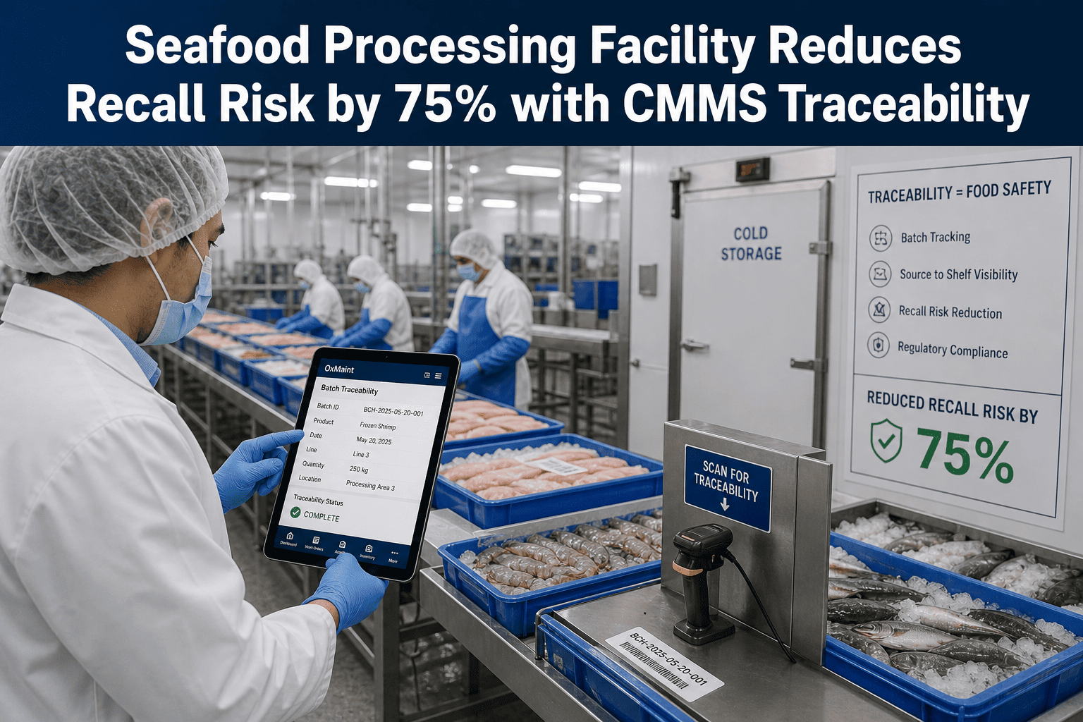 seafood-processing-facility-recall-risk-75-percent-cmms-traceability-oxmaint