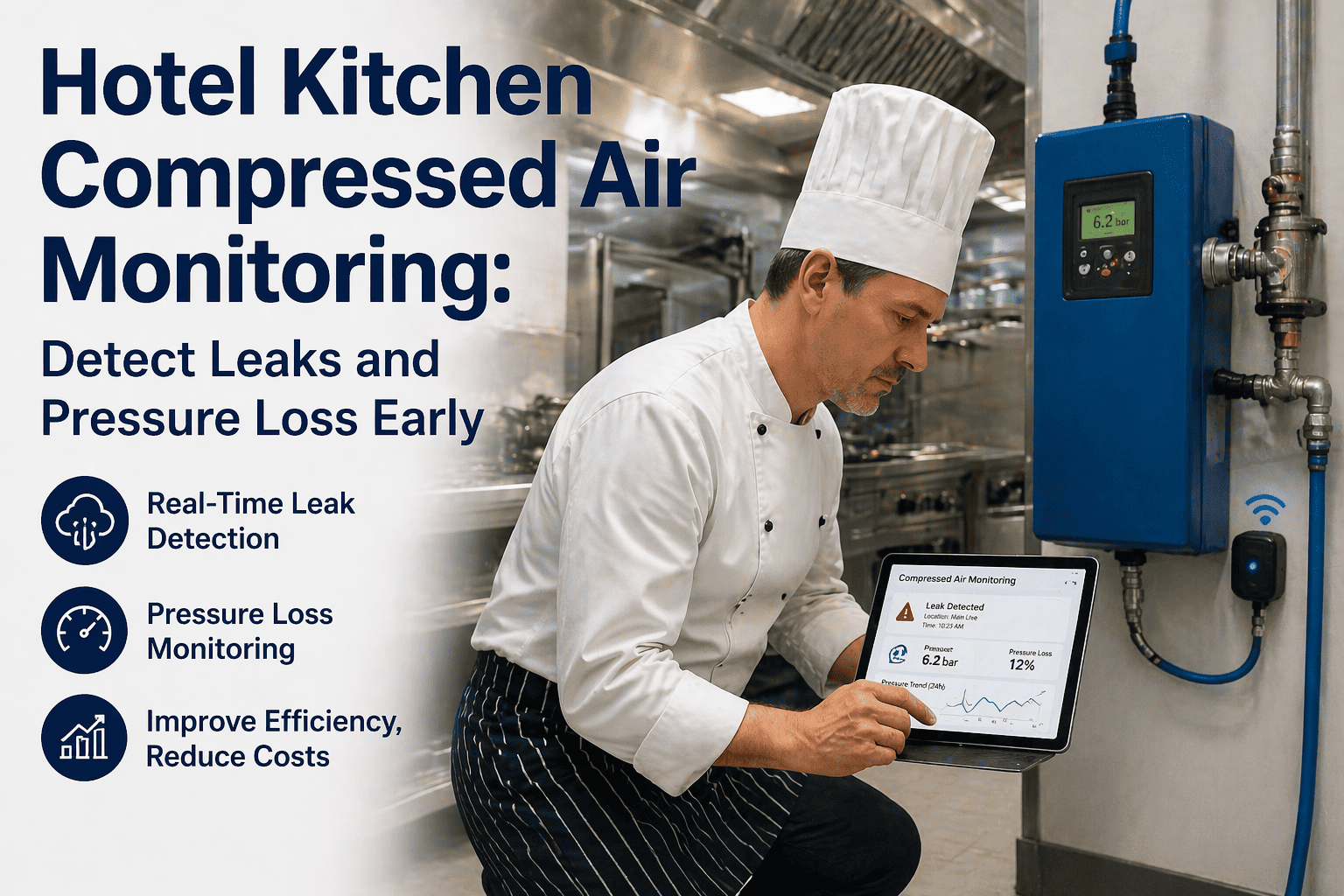hotel-compressed-air-pressure-sensor-maintenance-kitchen
