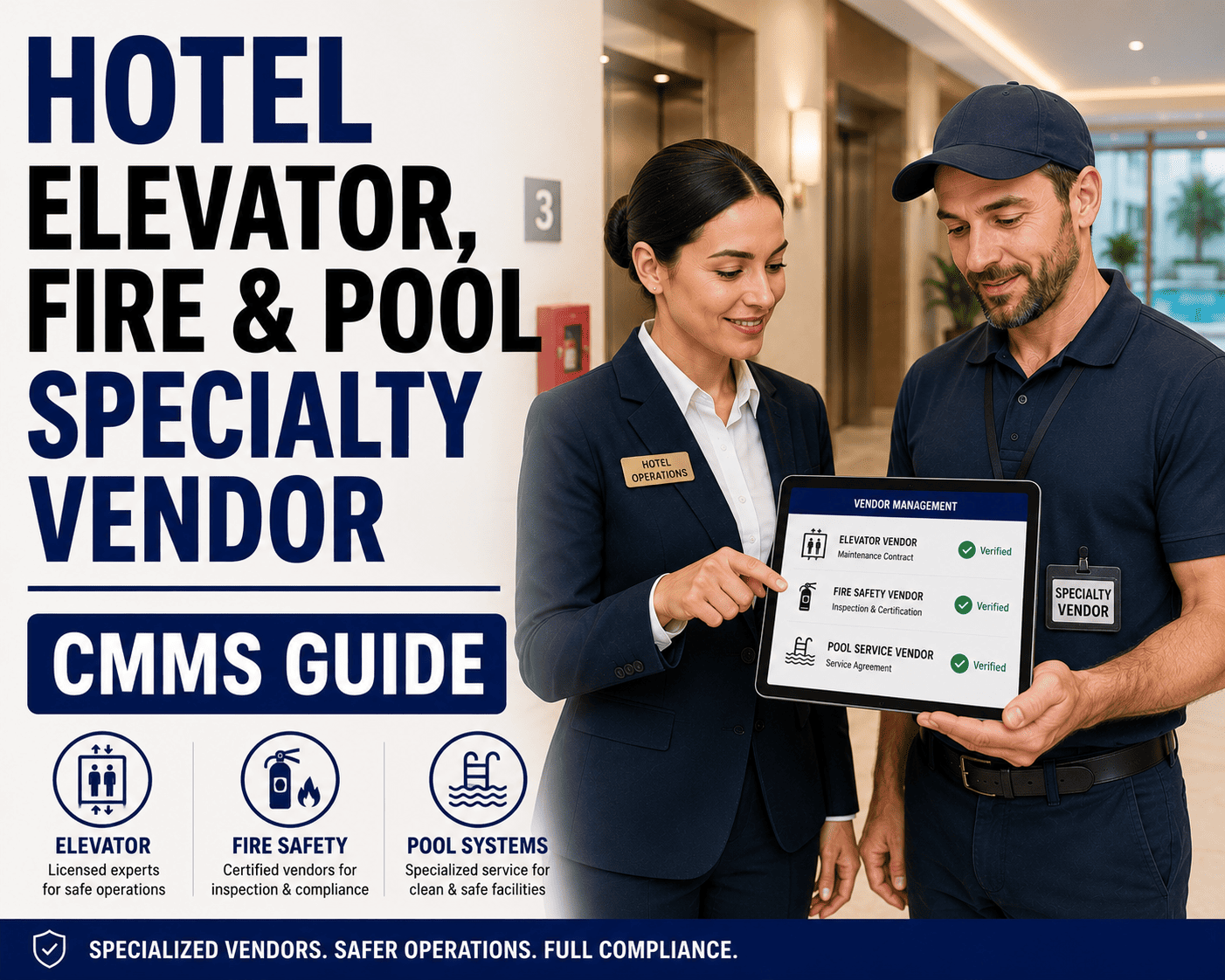hotel-elevator-fire-pool-specialty-vendor-cmms-guide