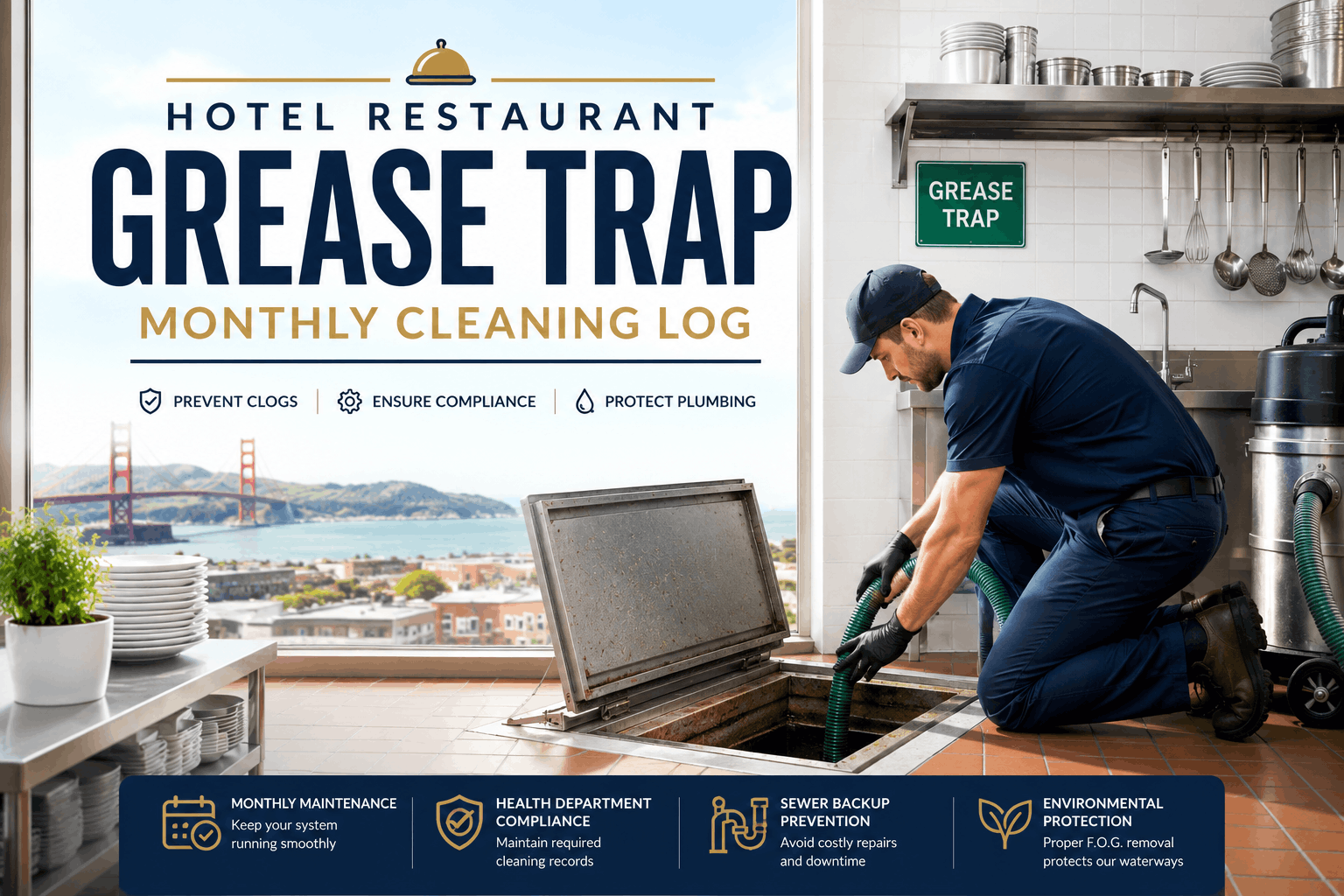 hotel-restaurant-grease-trap-monthly-cleaning-log