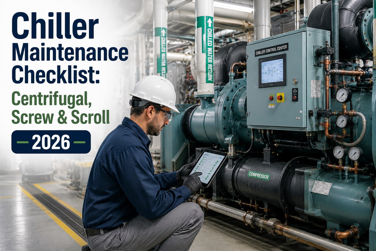 chiller-maintenance-checklist-centrifugal-screw-scroll-2026