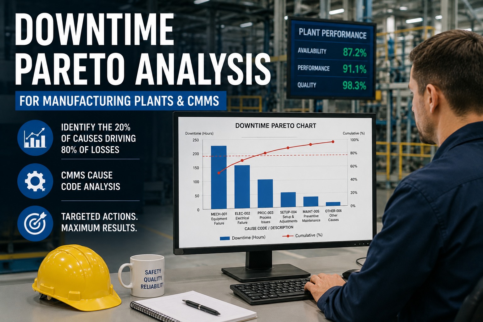 downtime-pareto-analysis-manufacturing-plant-cmms