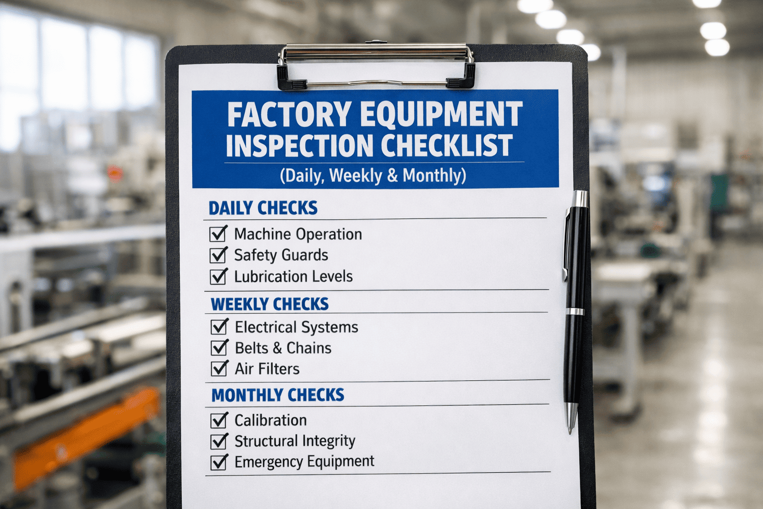 factory-equipment-inspection-checklist