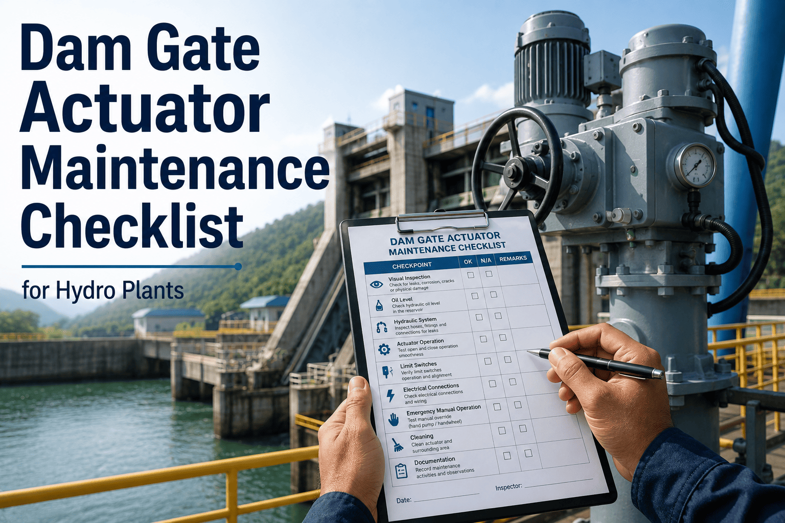 dam-gate-actuator-maintenance-checklist-hydro-plants