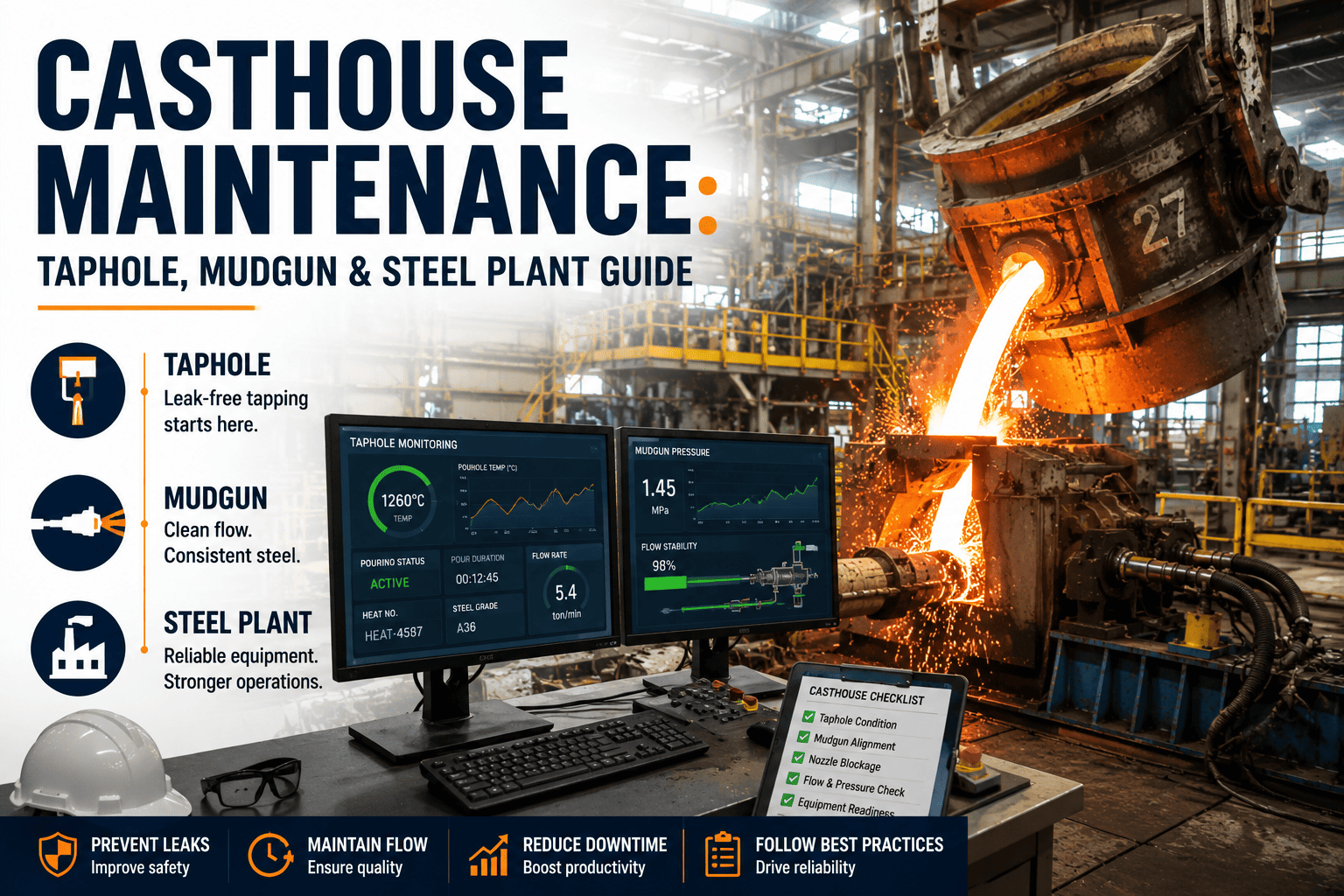 casthouse-maintenance-steel-plant-taphole-mudgun-guide