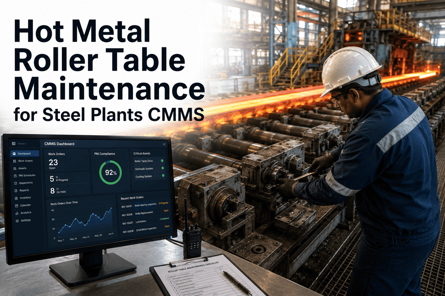 hot-metal-roller-table-maintenance-steel-plant-cmms