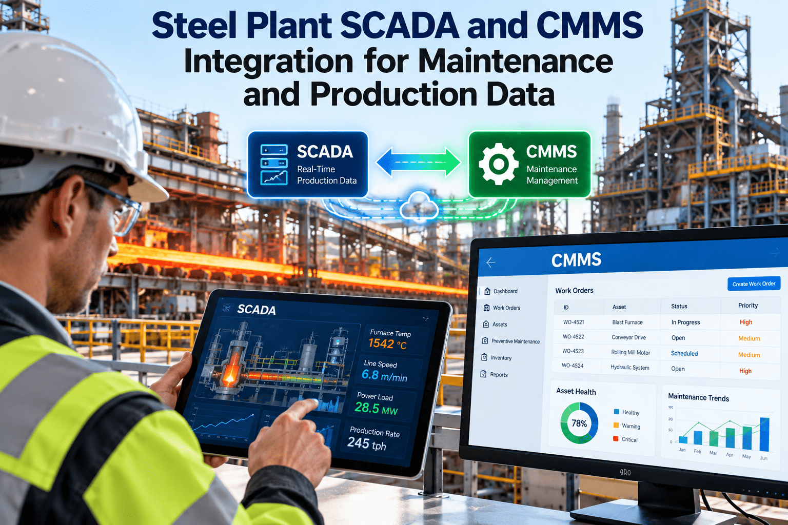 steel-plant-scada-cmms-integration-maintenance-production-data