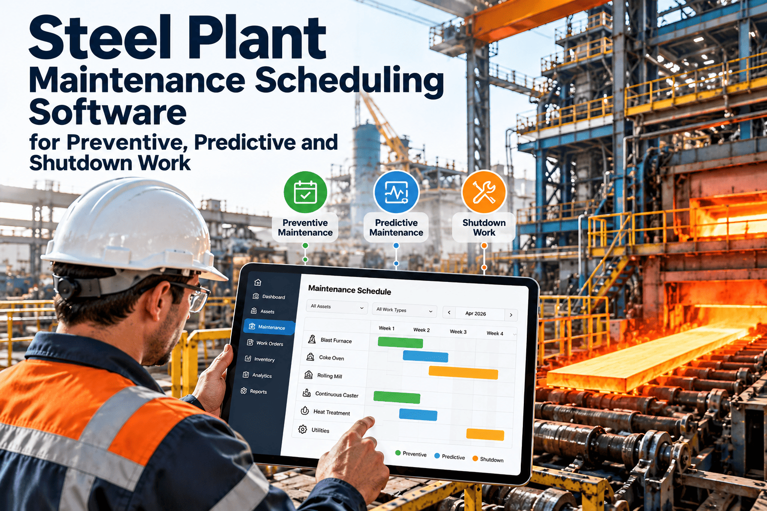 steel-plant-scheduling-software-preventive-predictive-shutdown-work